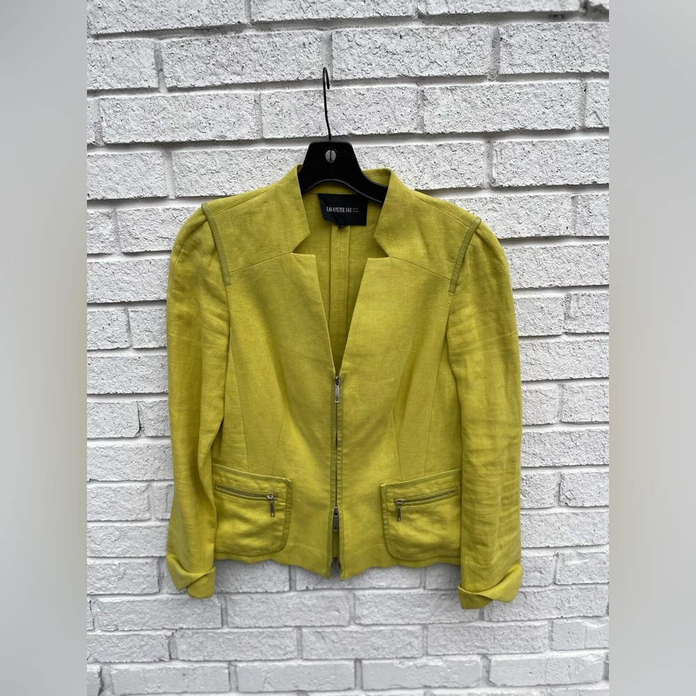 Lafayette 148 lime green jacket